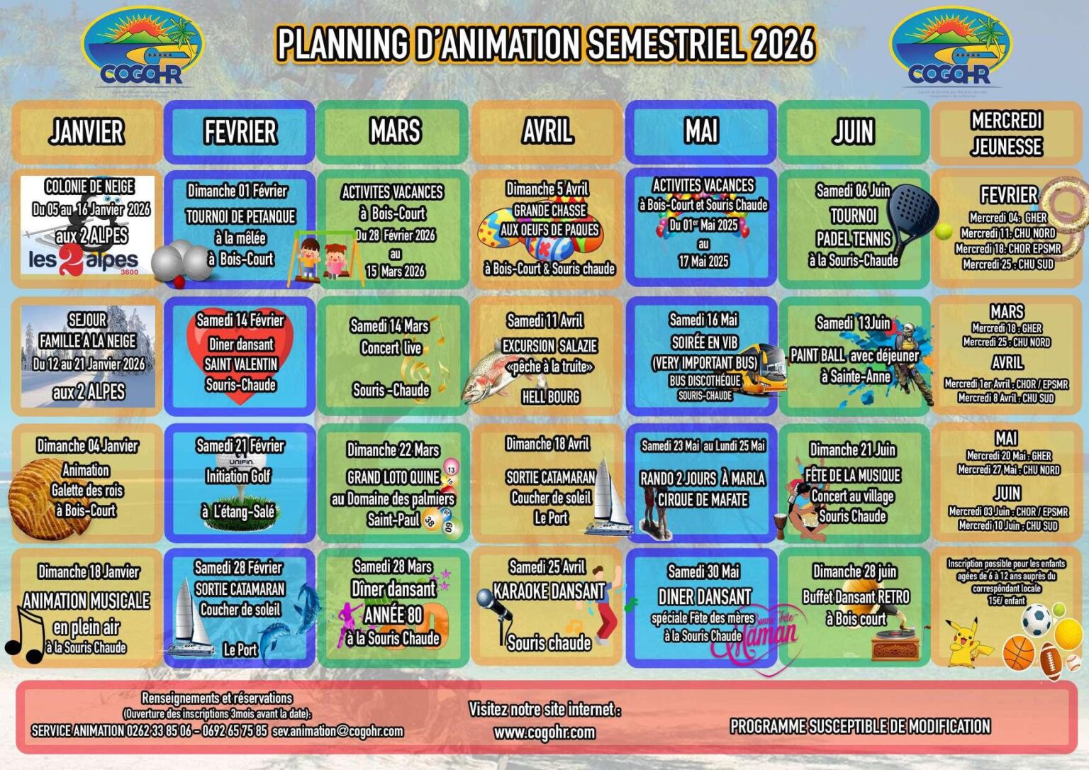 Planning Notes Animation PLANNING ANIMATION 1ER SEMESTRE 2026 – Cogohr